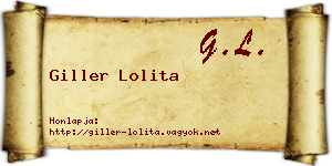 Giller Lolita névjegykártya